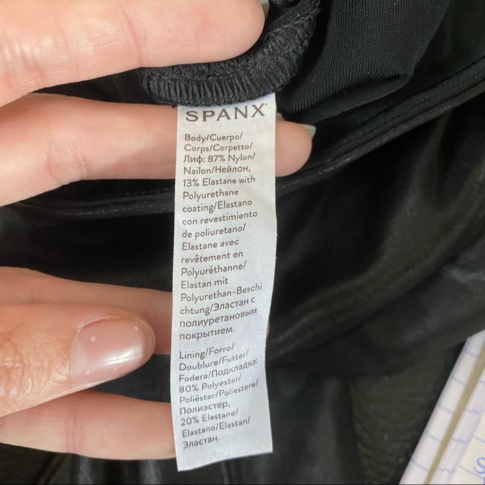 SPANX black faux leather leggings S - Picture 11 of 12